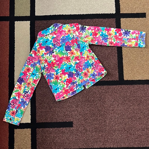 The Children’s Place - Girls Floral Denim Jacket - Size M (7/8) - Picture 5 of 6
